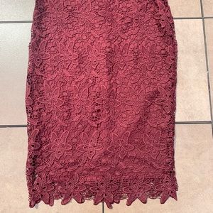Lace High Waisted Pencil Skirt